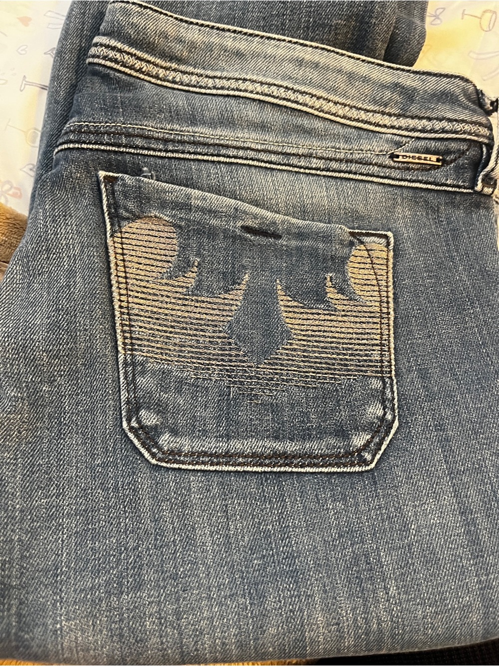 Diesel Lowky Women's Blue Bootcut Jeans with Embroidered Back Pocket
